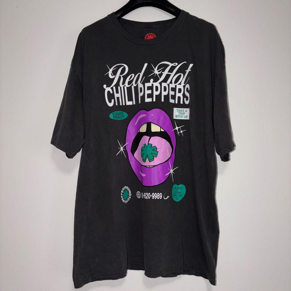 Red Hot Chili Peppers Unlimited Love World Tour 2022 T-Shirt 2XL Faded Black